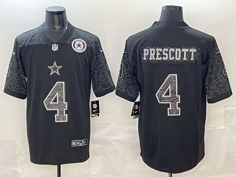 Men Dallas Cowboys #4 Prescott Black Nike 2025 Limited NFL Jersey style 03